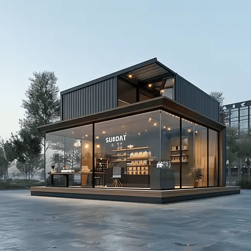 দোকানের জন্য প্রিফেব্রিকেটেড কন্টেইনার হাউস