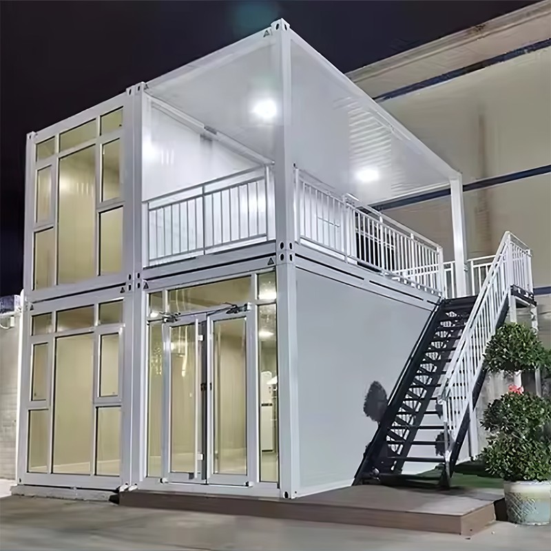 দোতলা কাচের কন্টেইনার হাউস দোতলা কাচের কন্টেইনার হাউস