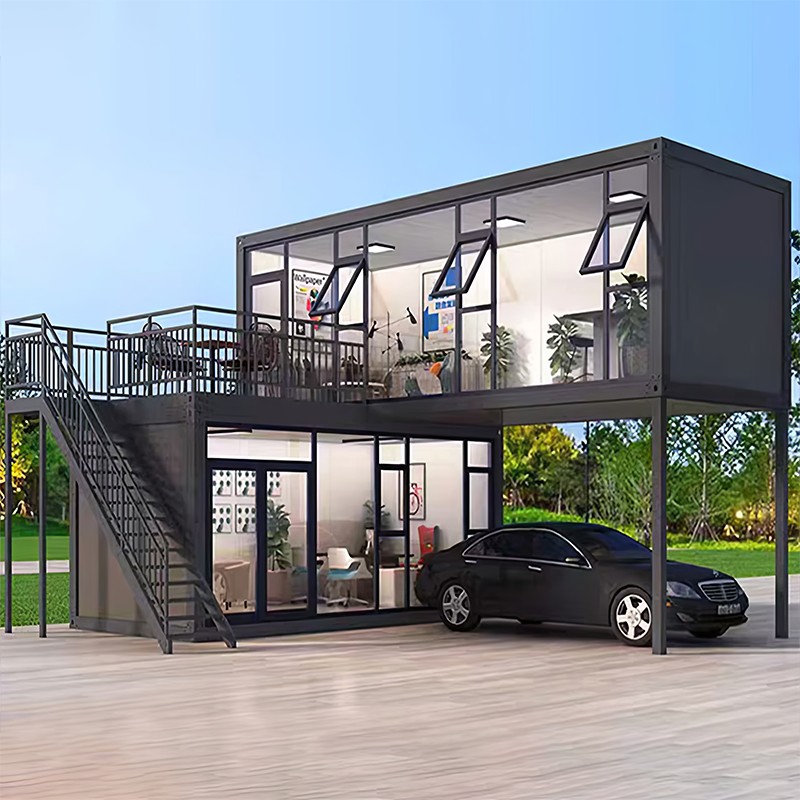 দোতলা কাচের কন্টেইনার হাউস দোতলা কাচের কন্টেইনার হাউস